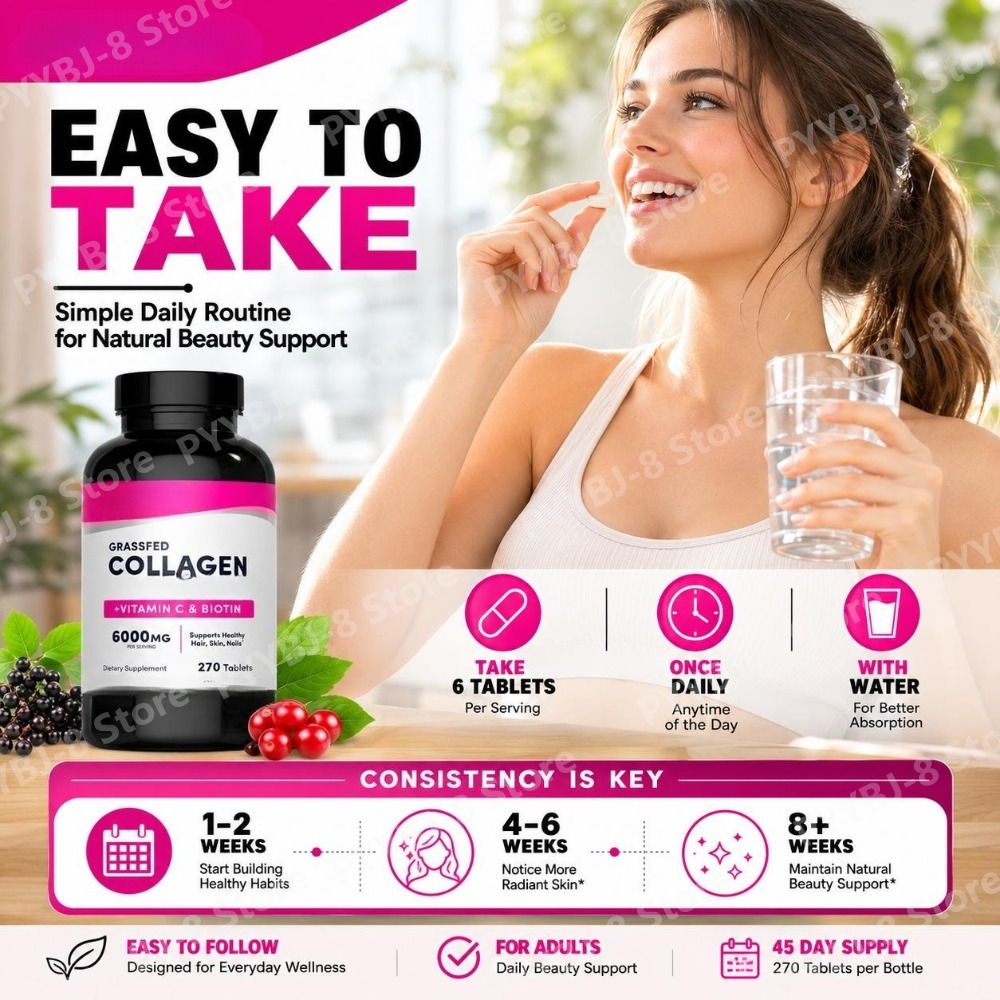 Tabletas de Colágeno 6000mg co - Biotin Hair Growth reseña y precio