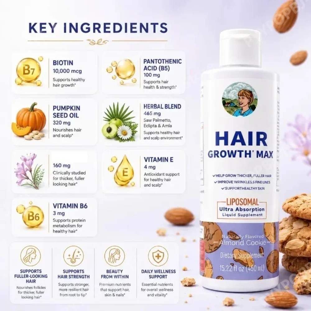 Líquido Liposomal para el Crec - Biotin Hair Growth reseña y precio
